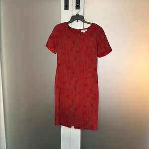 Chic Red Silk Midi Dress by Shomi-10